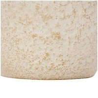 12" Cream Ceramic Hourglass Textured Vase