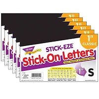 TREND Enterprises® Black 1" STICK-EZE® Stick-On Letters, 324 Pieces Per Pack, 6 Packs total of 1944