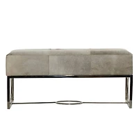 Silver Stainless Steel Contemporary Bench, 17' x 48" x 18"