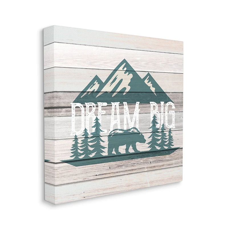 Stupell Industries Dream Big Forest Bear Canvas Wall Art