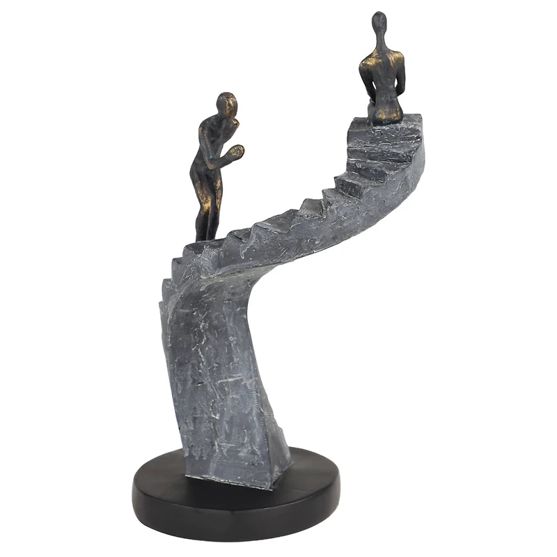 14" Black Modern Couple Sculpture