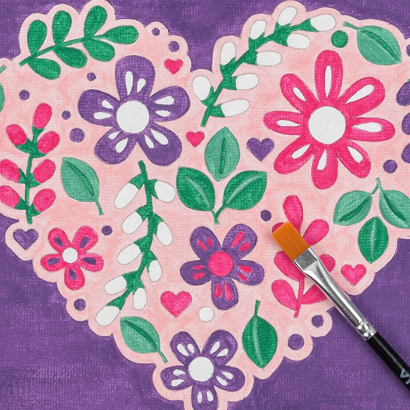 VIVID by Brea Reese® Flower Heart Acrylic Paint-by-Number Kit