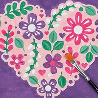 VIVID by Brea Reese® Flower Heart Acrylic Paint-by-Number Kit