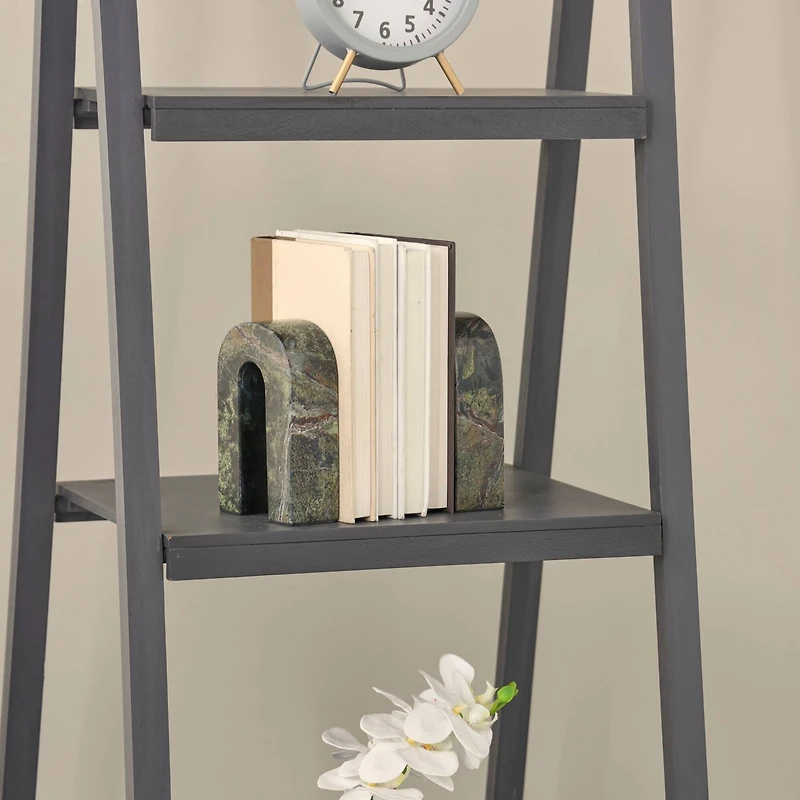 6" Green Marble Arched Bookend Set