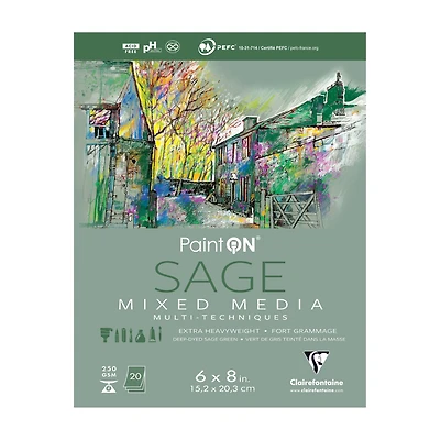 Clairefontaine PaintON® Sage Mixed Media Paper Pad