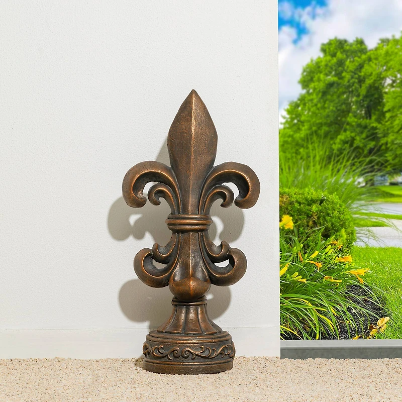 Glitzhome® 27" Standing Fleur-de-Lis Garden Statue