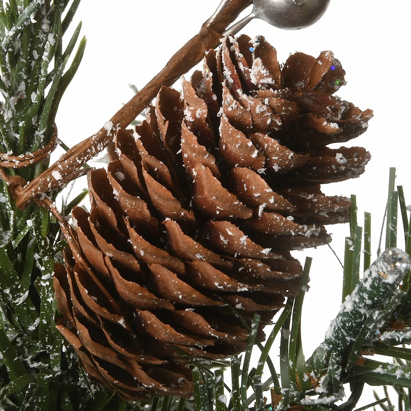 2ft. Pre-Lit Snowy Morgan Spruce Artificial Christmas Tree, Warm White LED Lights