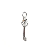 Charmalong™ Silver Plated Crystal Key Charm by Bead Landing™