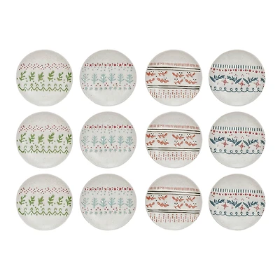 Hello Honey® 5" Multicolor Round Hand-Painted Stoneware Bowl Set