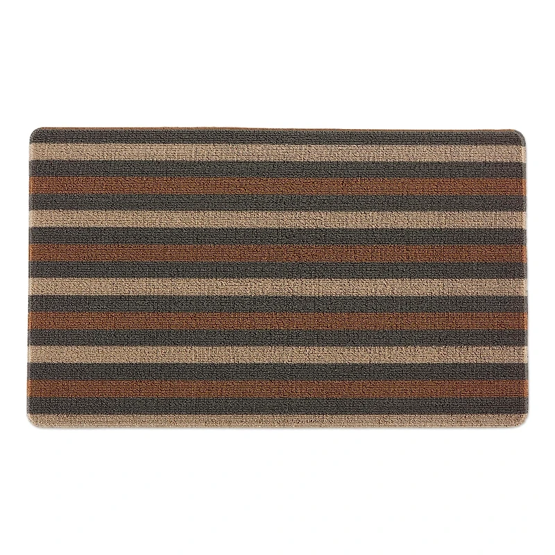 Brown Bangal Stripe Tufted Loop Textilene Mat
