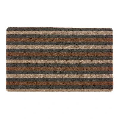Brown Bangal Stripe Tufted Loop Textilene Mat