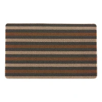 Brown Bangal Stripe Tufted Loop Textilene Mat