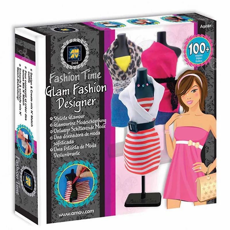 Amav Toys Fashion Time Glam Fashion Designer Activity Kit