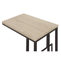 Black Iron & Wood Contemporary Accent Table