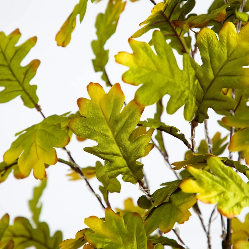 5ft. Pre-Lit Green Autumn Oak Artificial Fall Tree with 200 Warm White LED Lights