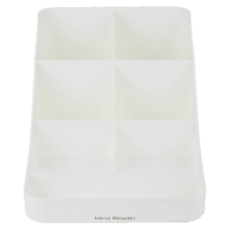 Mind Reader White 7-Compartment Coffee Condiment Storage Organizer