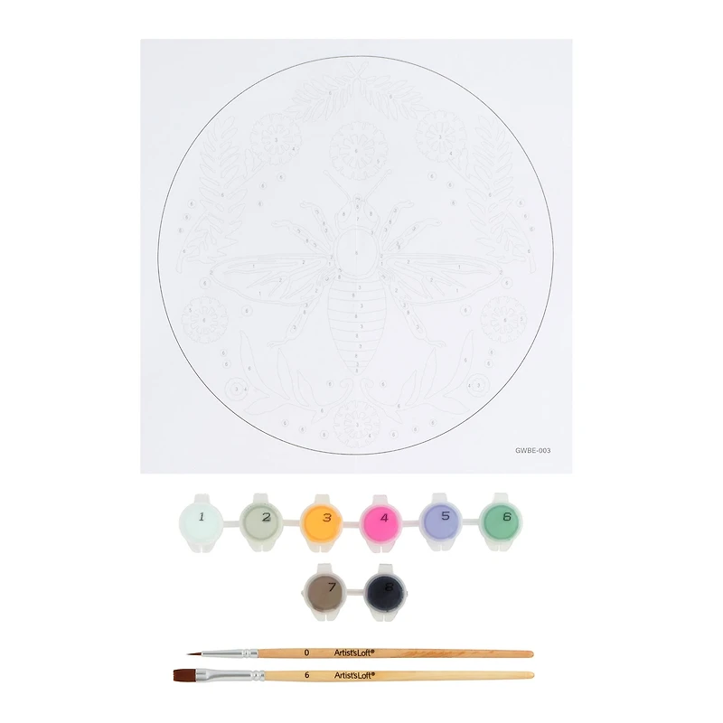 Bee Paint-by-Number Round Plywood Surface Kit by Artist's Loft®