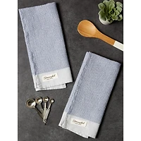 DII® Storm Blue Washed Waffle Woven Dishtowel, 2ct.