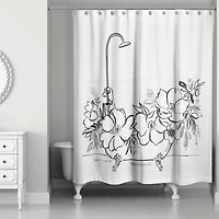 Soft Floral Bathtub 71" x 74" Shower Curtain