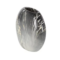 Set of 3 Grey Stoneware Contemporary Vase, 9" x 8"