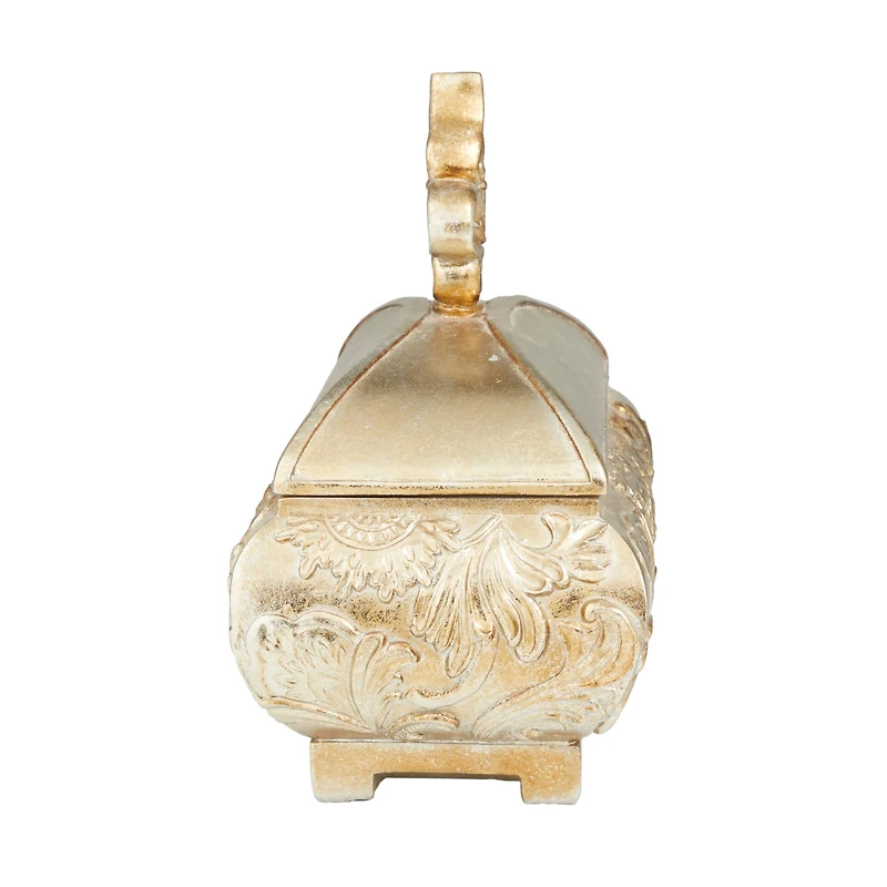 11" Gold Rectangular Traditional Decorative Jar