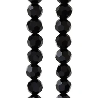 Black Glass Faceted Round Beads, 10mm by Bead Landing™