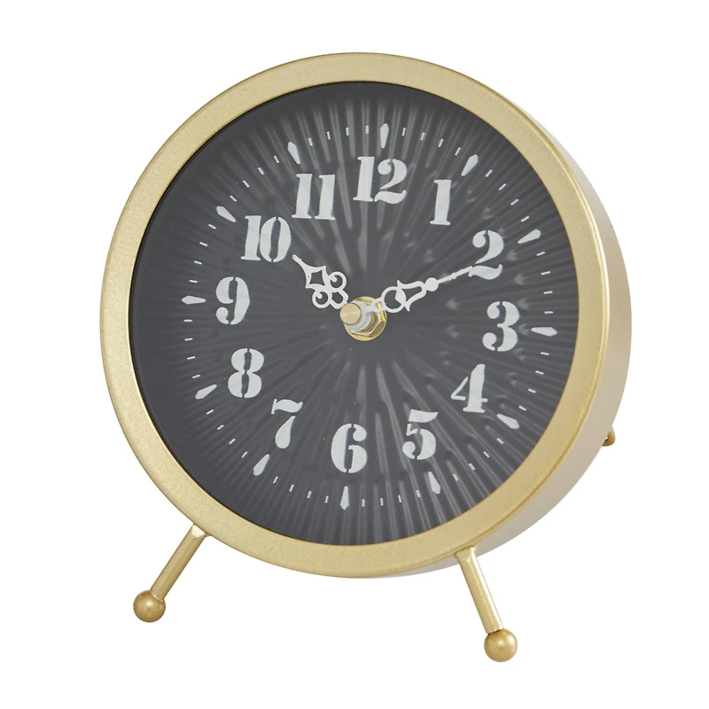 7" Gold Metal Modern Clock Set