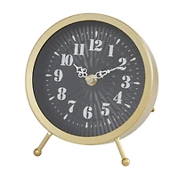 7" Gold Metal Modern Clock Set