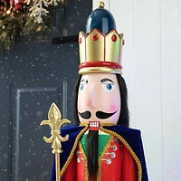 Glitzhome® 3ft. Wooden Christmas King Nutcracker