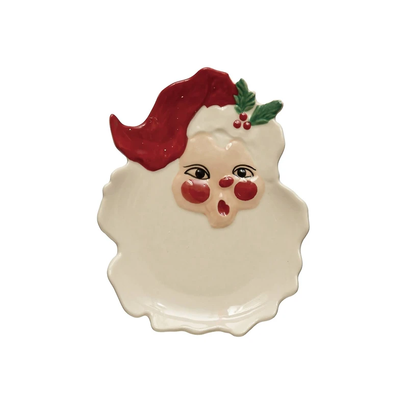 Hello Honey® 4.75" Hand-Painted Stoneware Santa Dish