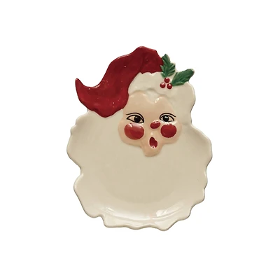 Hello Honey® 4.75" Hand-Painted Stoneware Santa Dish