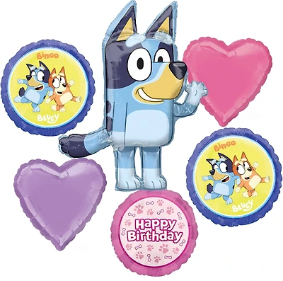 Bluey Birthday 6-Piece Foil Balloon Bouquet