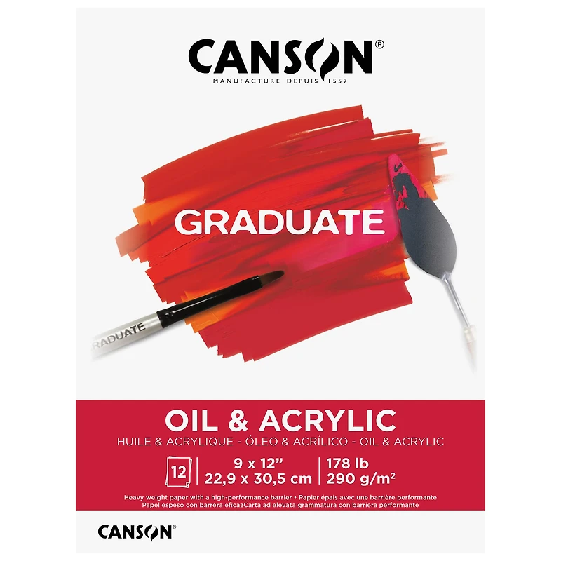Canson® Graduate Foldover Oil & Acrylic Pad, 9" x 12"