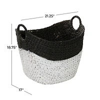 CosmoLiving by Cosmopolitan Black Sea Grass Contemporary Storage Basket