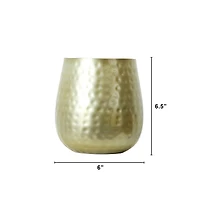 6.5" Gold Oval Shaped Iron Planter