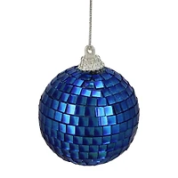 6ct. 2" Lavish Blue Mirrored Glass Disco Ball Christmas Ornaments