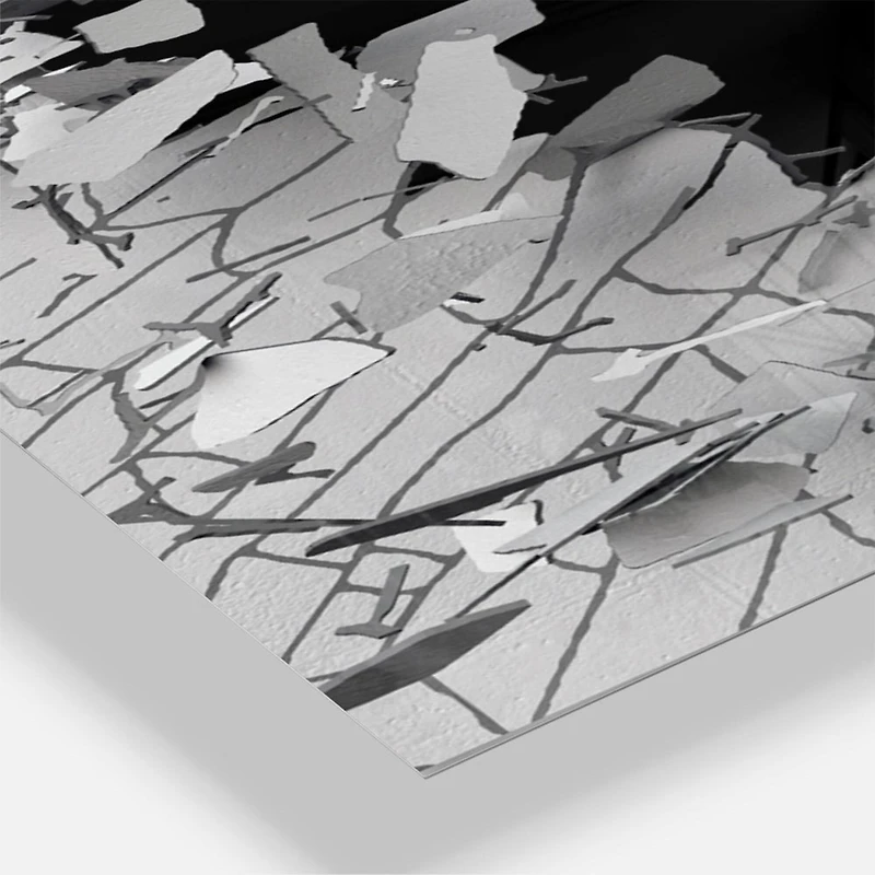 Designart Abstract Broken Wall 3D Design Multipanel Wall Clock