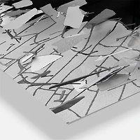 Designart Abstract Broken Wall 3D Design Multipanel Wall Clock