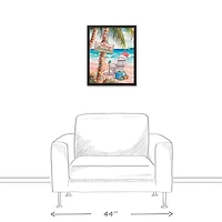 22" Merry Beachmas Christmas Black Framed Wall Canvas