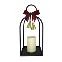Red Bow & Bells LED Pillar Lighted Lantern by Ashland