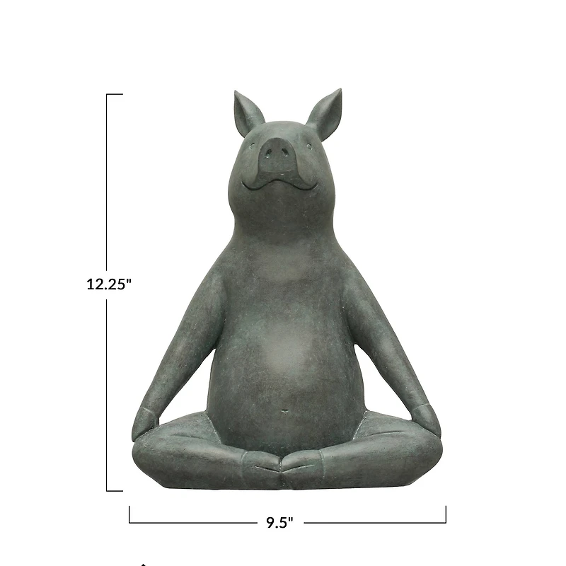 Hello Honey® 12" Gray Yoga Pig Decoration