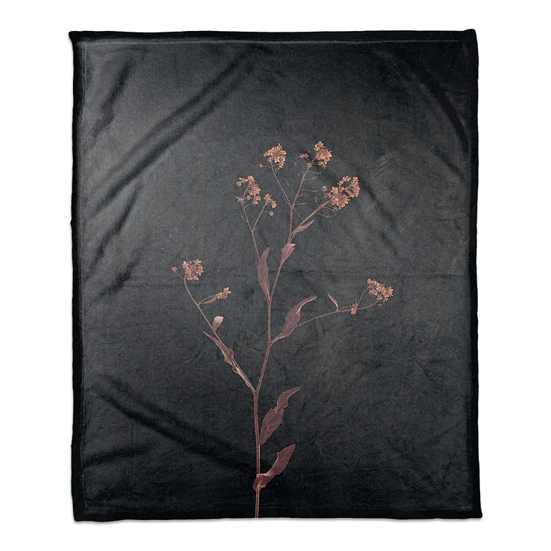 50" x 60" Spicy Botanical Coral Fleece Blanket