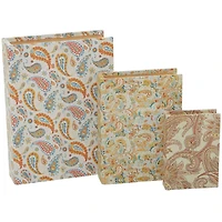 Paisley Canvas Faux Book Box Set