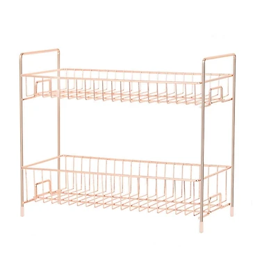NEX™ 14" 2-Tier Rose Gold Countertop Spice Storage Shelf