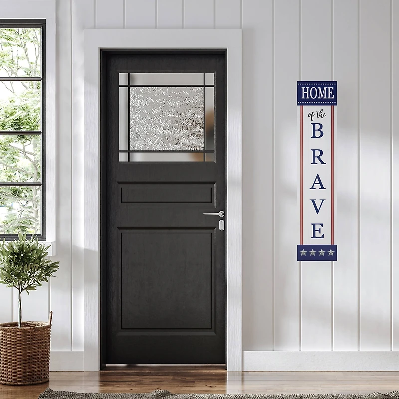 36" Home of the Brave Patriotic Wood Wall Sign