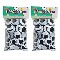 Charles Leonard Jumbo Black Round Wiggle Eyes, 2 Packs of 100