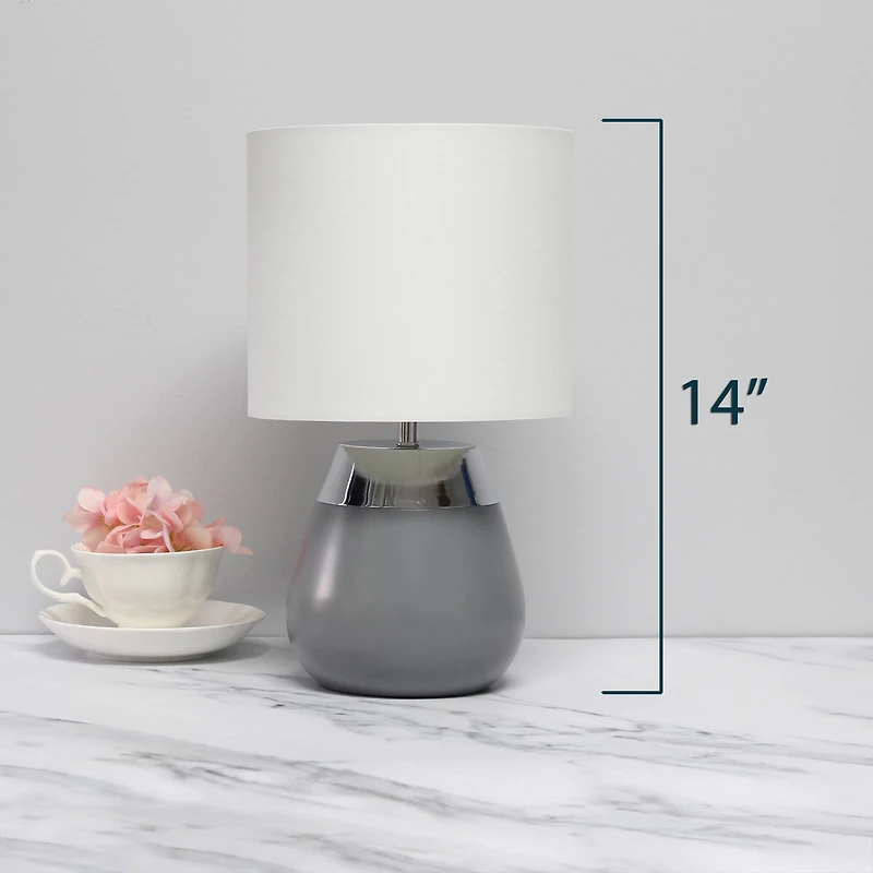 Simple Designs 14" Metal Touch Table Lamp