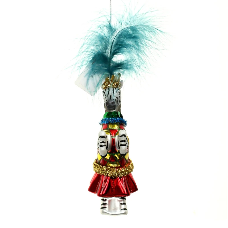 8" Zebra in Dress Glass Ornament by Ashland®