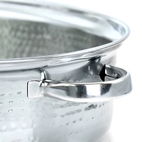 Gibson Home® Radiance 15.5'' Stainless Steel Oval Roaster with Lid and Roasting Rack