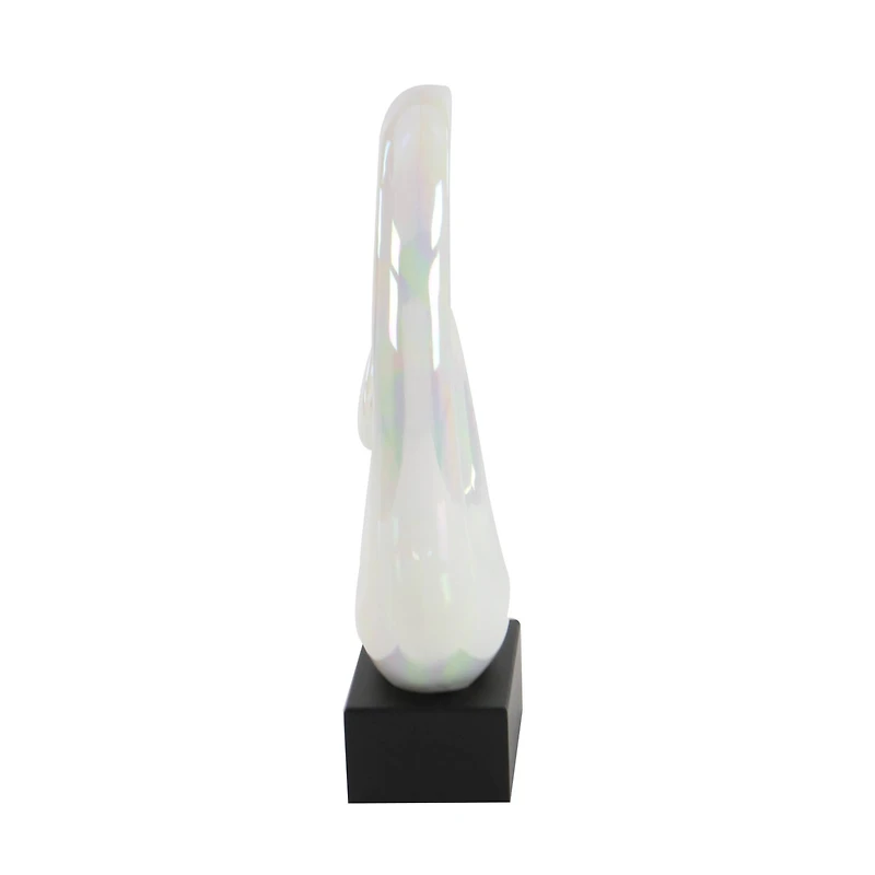 21" White Porcelain Abstract Sculpture